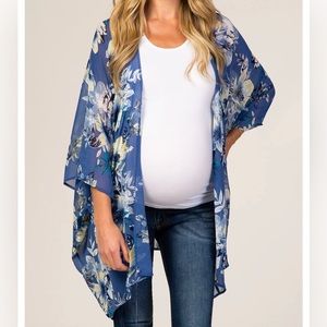 Pinkblush Navy Floral Maternity Swim Coverup